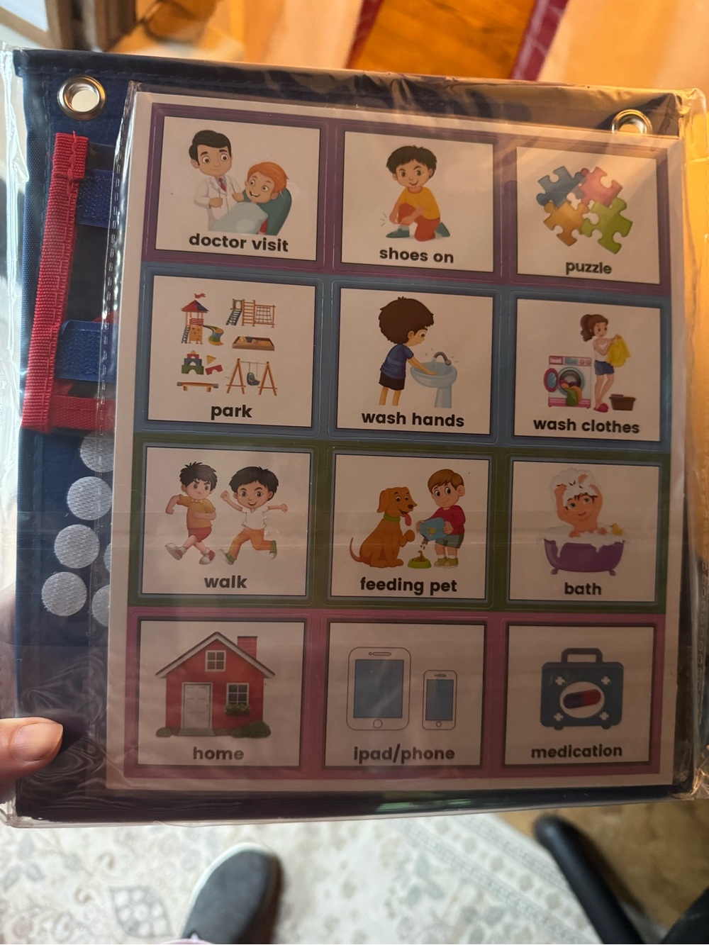 Visual Routine Chart for Kids - Blue Daily Schedule Pocket Chart - Picture 2 of 5